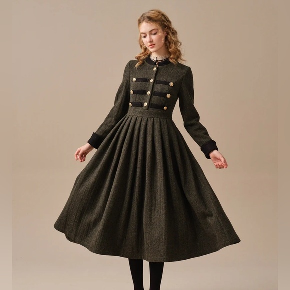 Linennaive Dresses & Skirts - Linennaive Willow27 Green Wool Dress